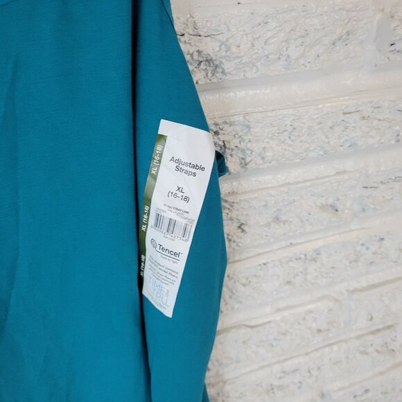 Time Tru Womens Top XL Camisole Aqua Blue Adjustable Spaghetti Strap BLU15E - Picture 5 of 9